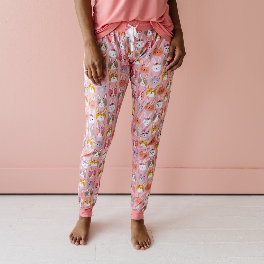 Little Sleepies Pink Bunny Print Jogger Pajama Pants